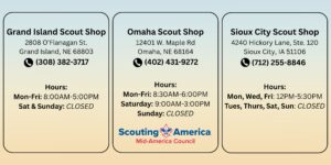 Scout Shop Hours Graphic